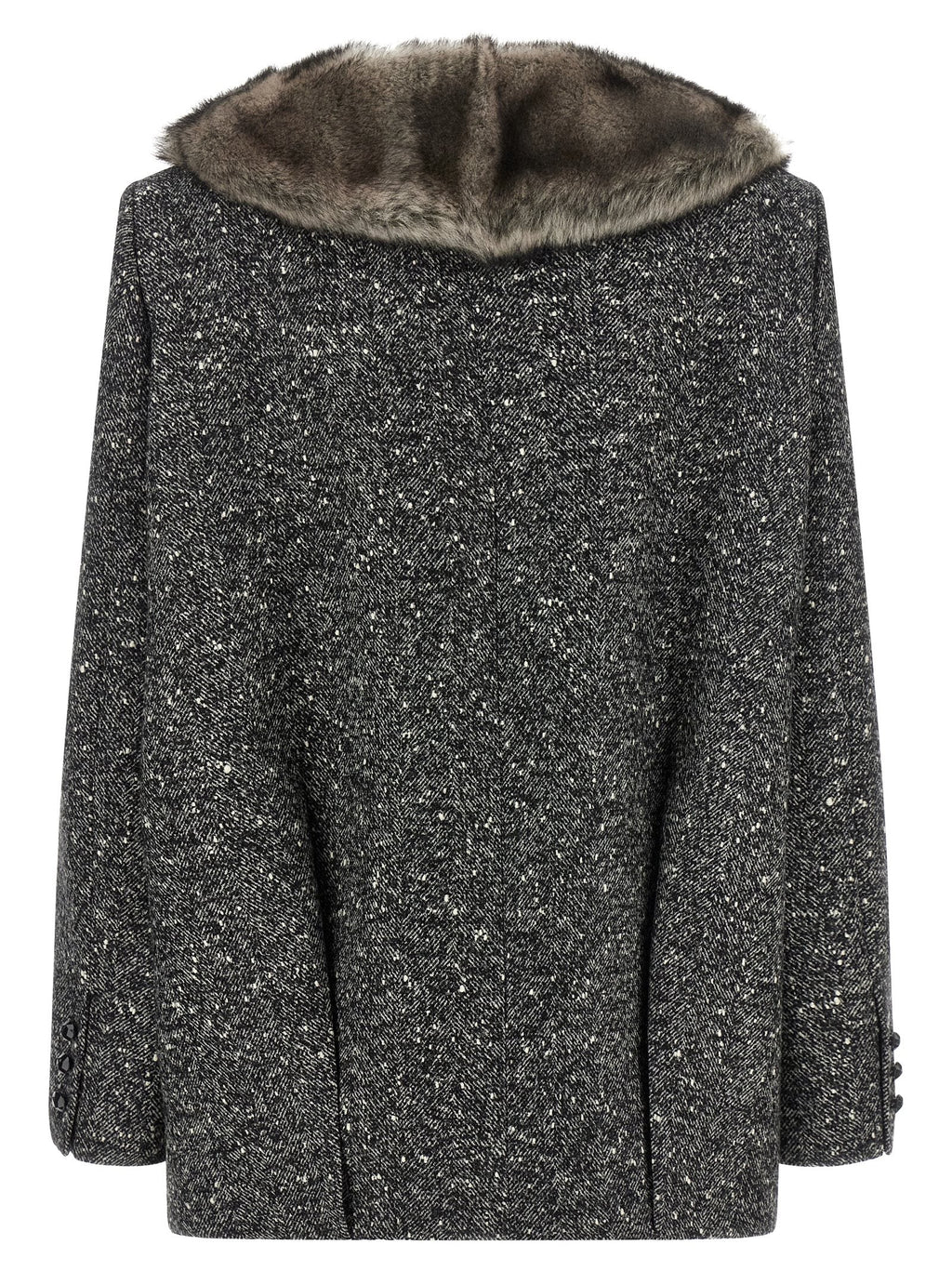 Valentino Garavani Mossi Caban Coat — Gray
