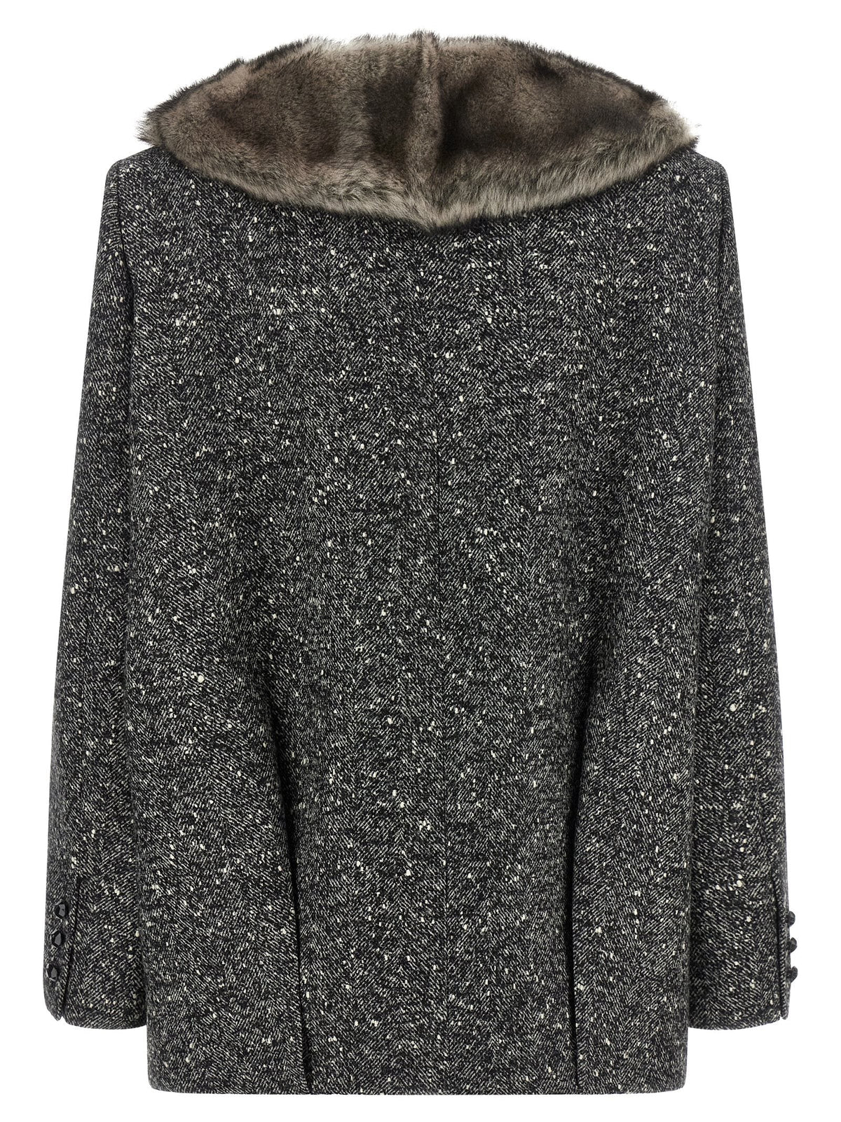 Valentino Garavani Mossi Caban Coat — Gray