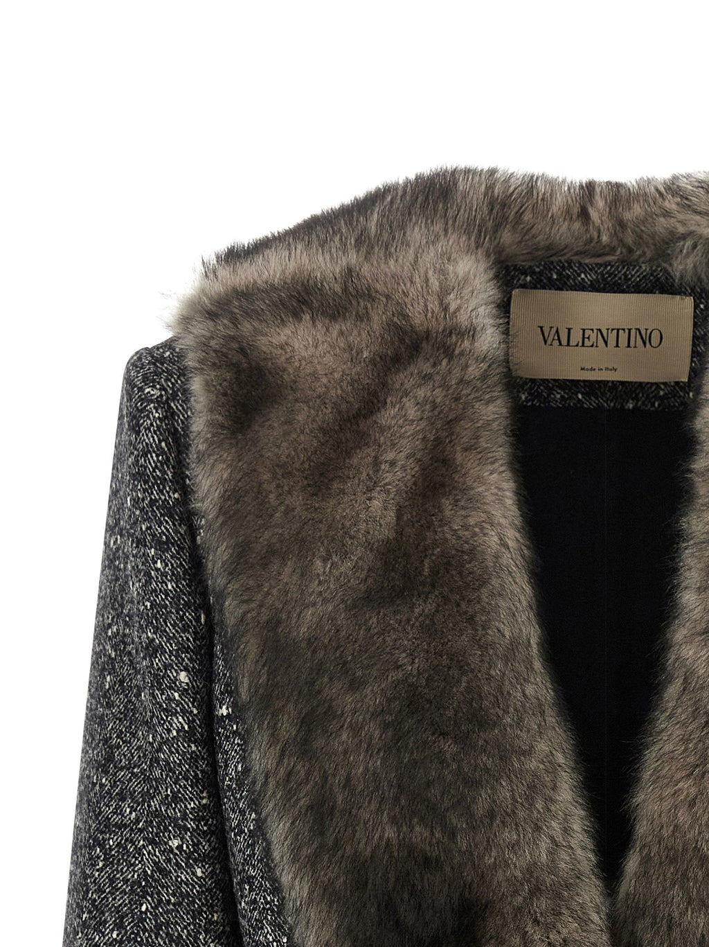 Valentino Garavani Mossi Caban Coat — Gray