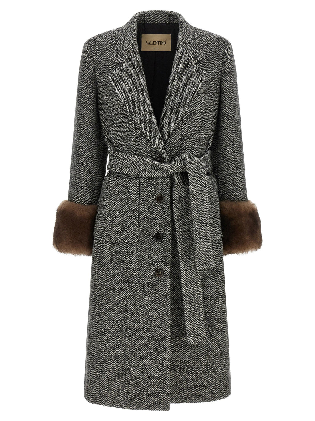 Valentino Garavani Mossi Coat — Gray