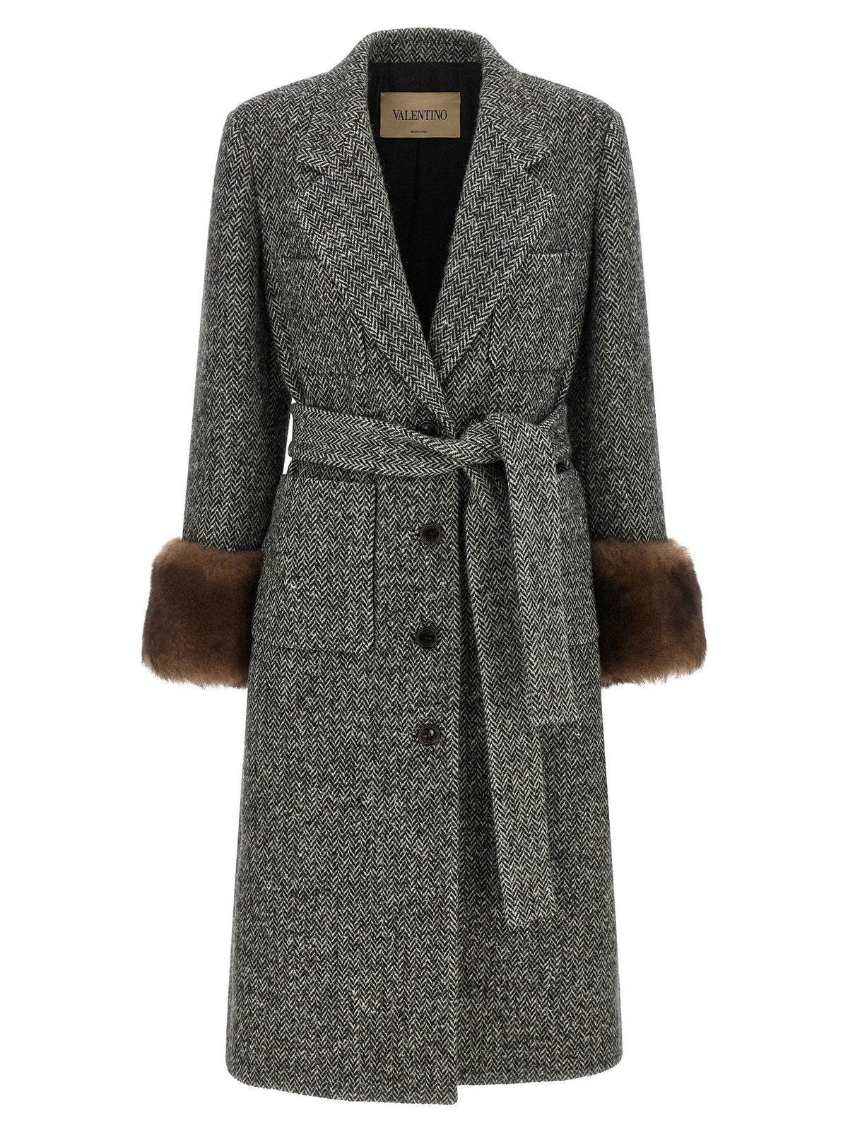 Valentino Garavani Mossi Coat — Gray