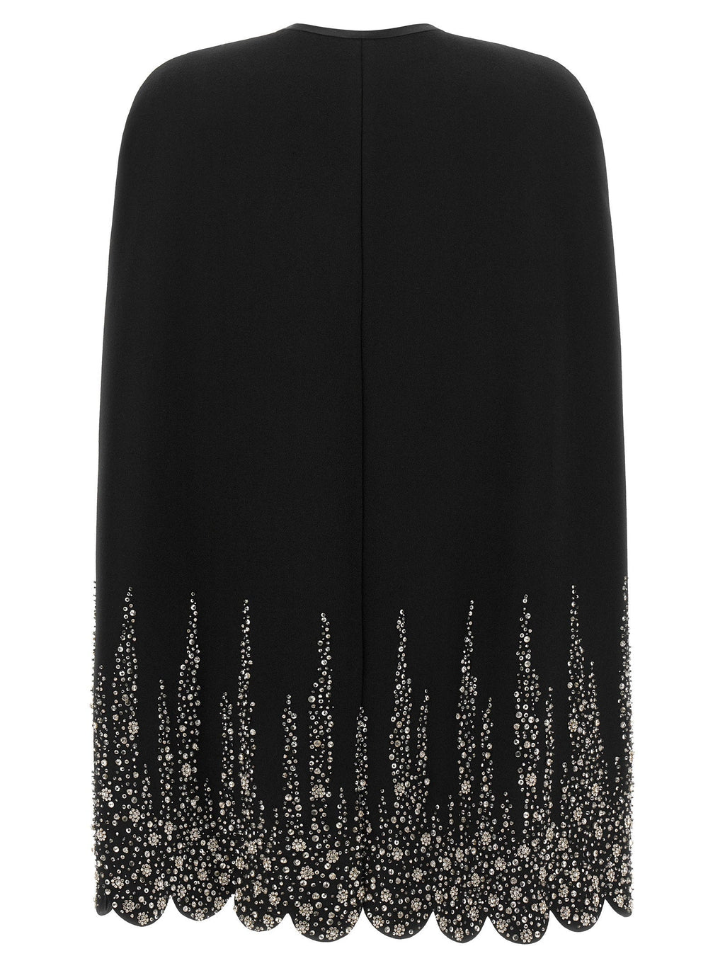 Valentino Garavani Crystal-Embroidered Cape — Black