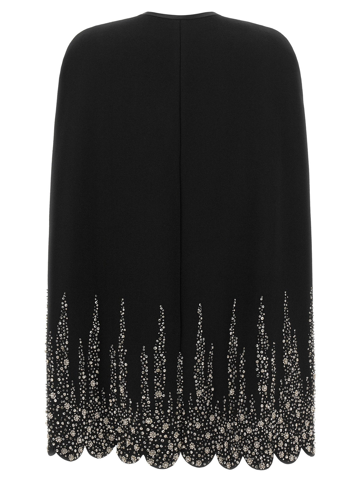 Valentino Garavani Crystal-Embroidered Cape — Black