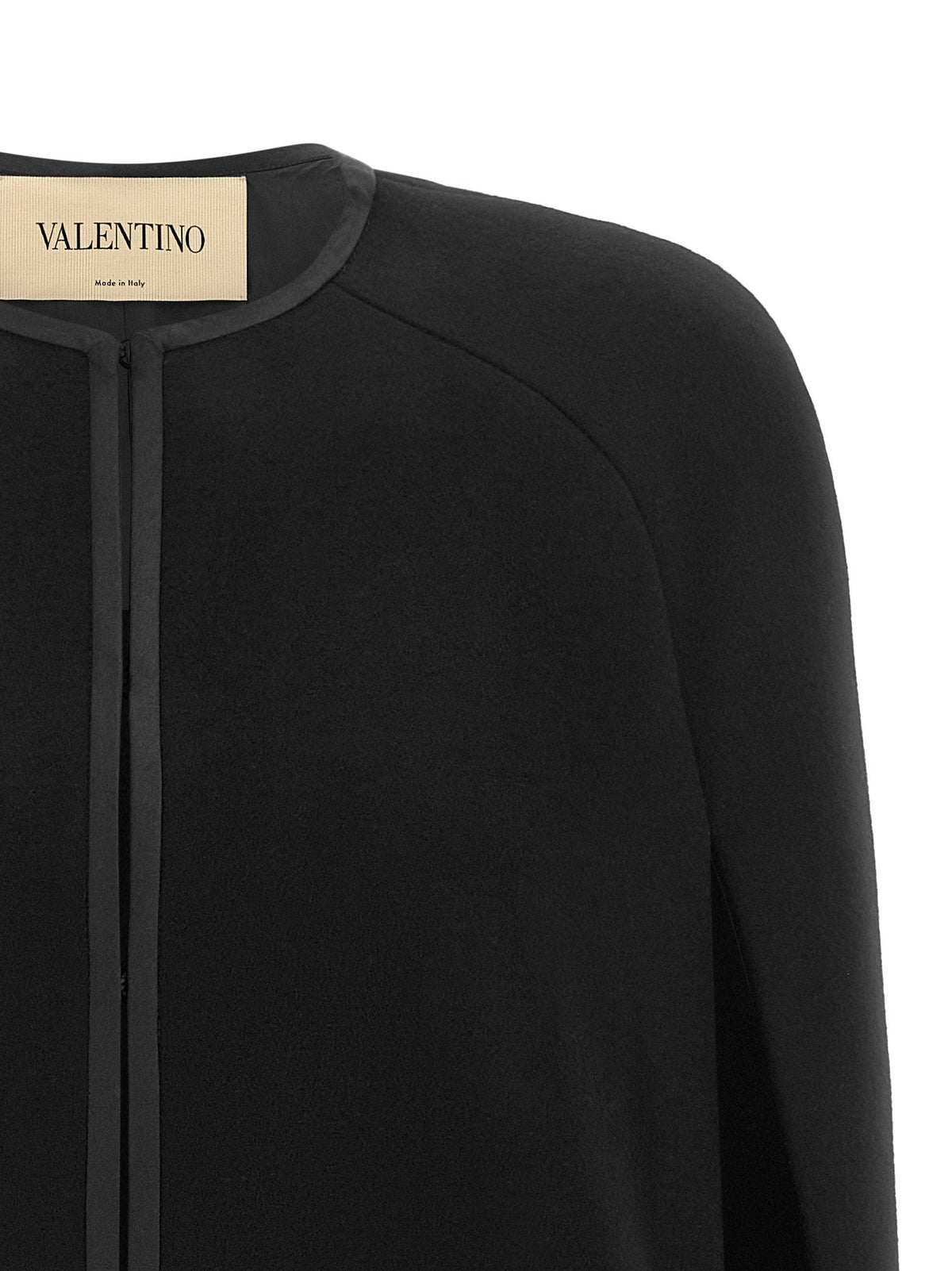 Valentino Garavani Crystal-Embroidered Cape — Black