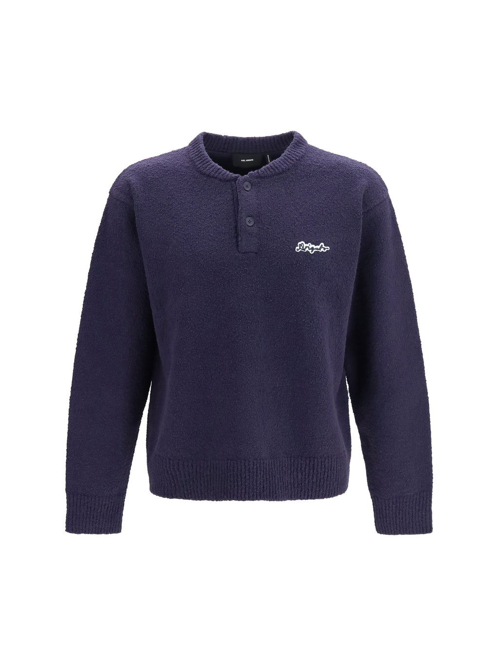 Axel Arigato Embroidered Logo Henley Sweater — Navy