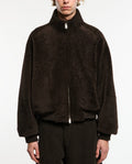 Studio Nicholson Curly Shearling Bomber Jacket — Brown