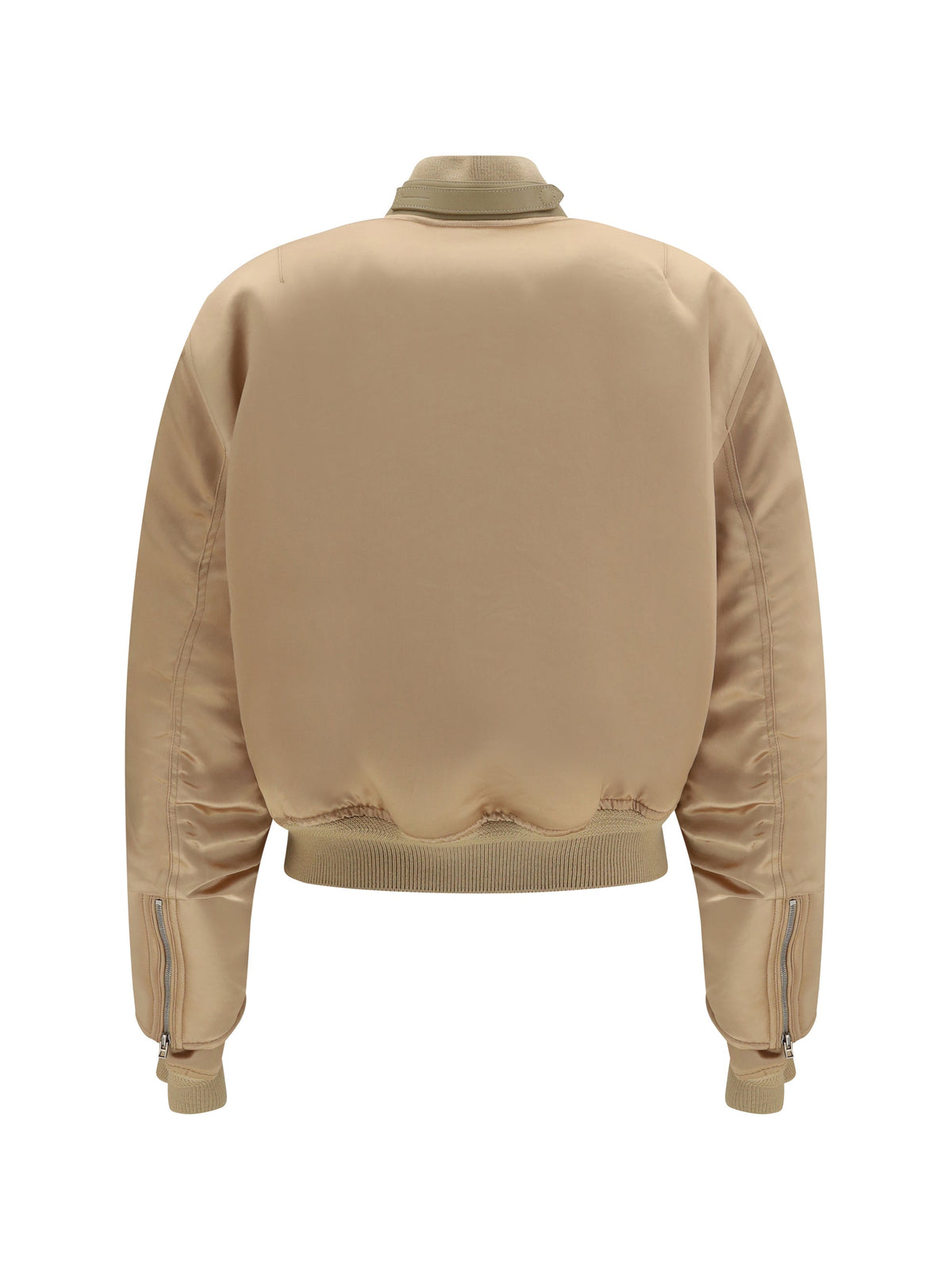 Tom Ford Satin Aviator Bomber Jacket — Beige