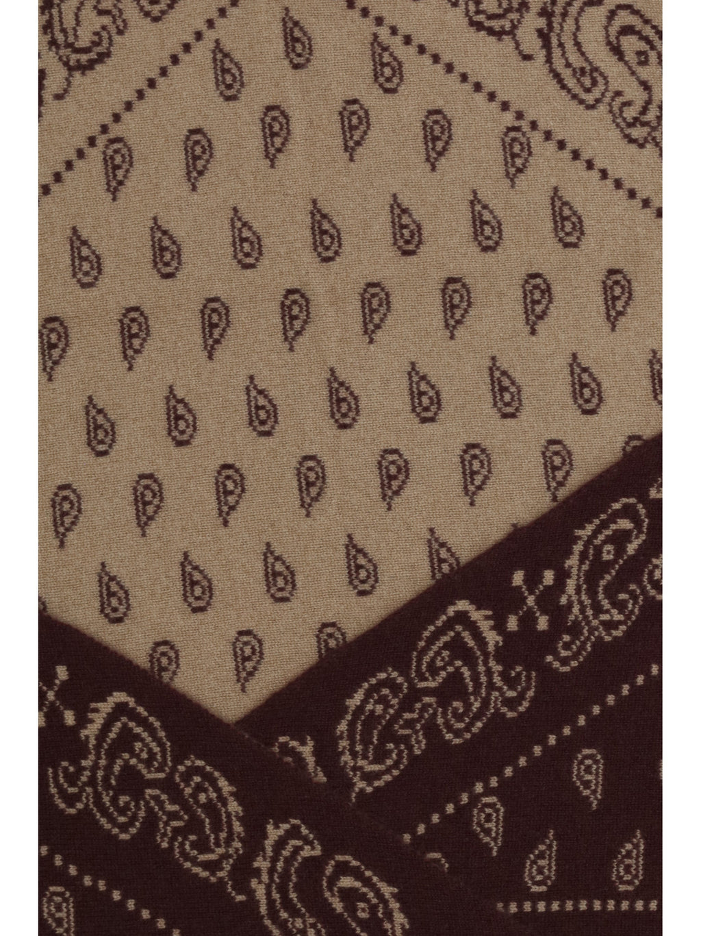 Guest In Residence Reversible Cashmere Paisley Jacquard Scarf — Brown