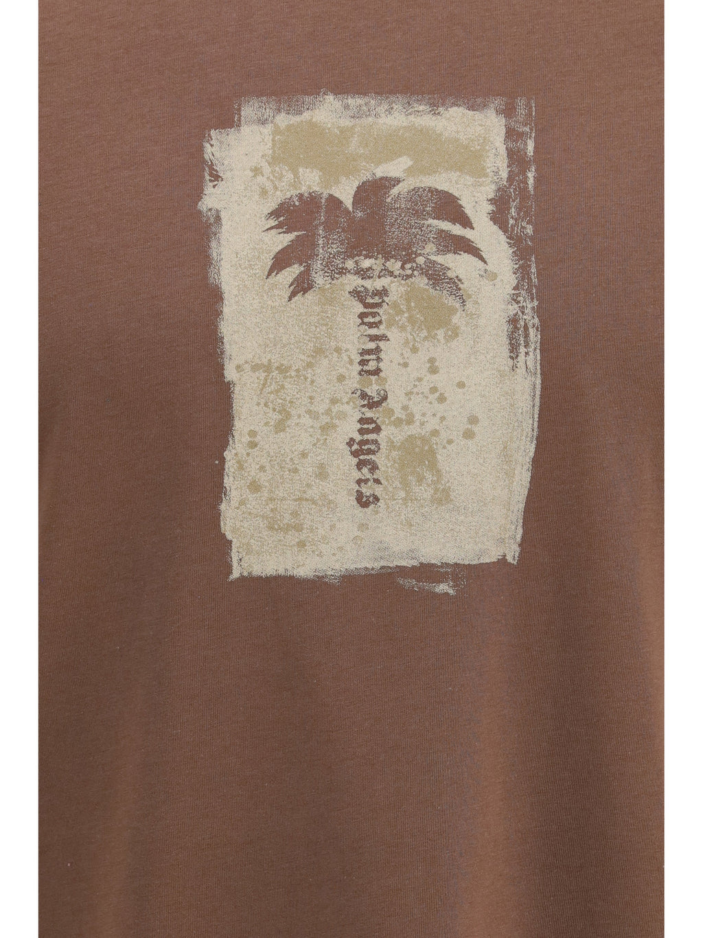 Palm Angels Palm Tree Graphic Cotton T-Shirt — Brown
