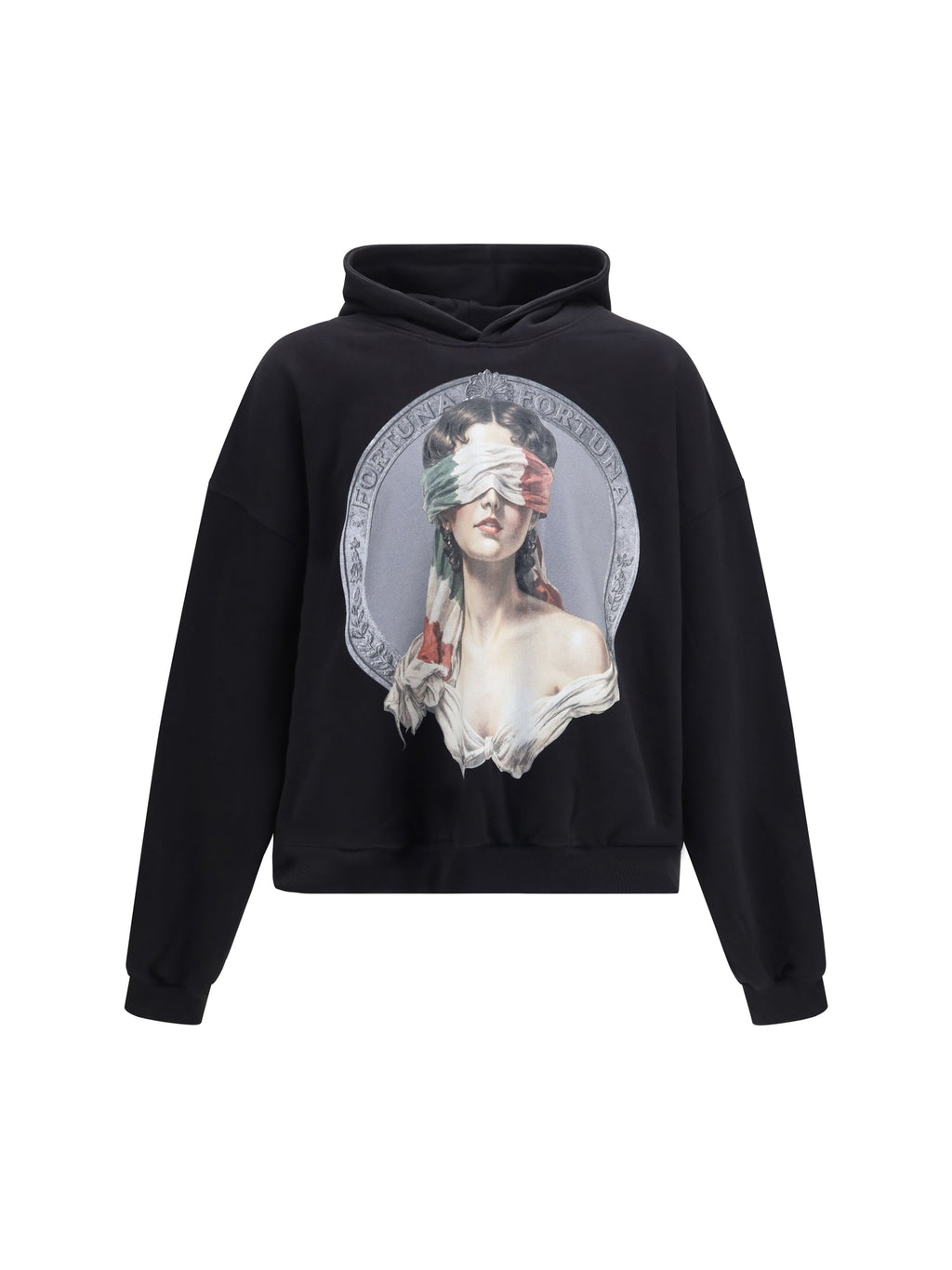 Pdf Channel Graphic-Print Cotton Hoodie — Black