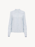 Chloé Striped Poplin Shirt — Blue