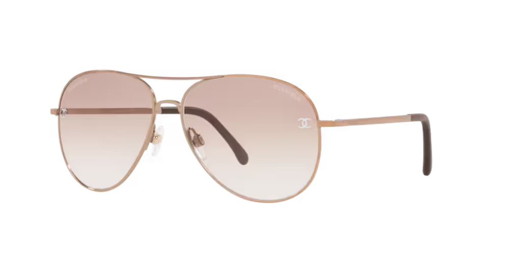 Chanel Eyewear CH4189TQ Interlocking CC Pilot-Frame Sunglasses — Beige