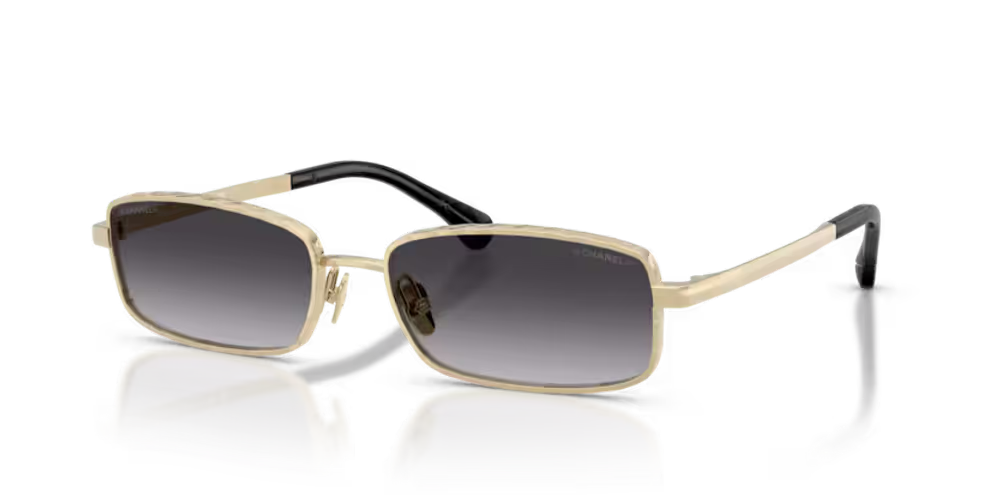 Chanel Eyewear CH4295 Rectangle-Frame Sunglasses — Gold
