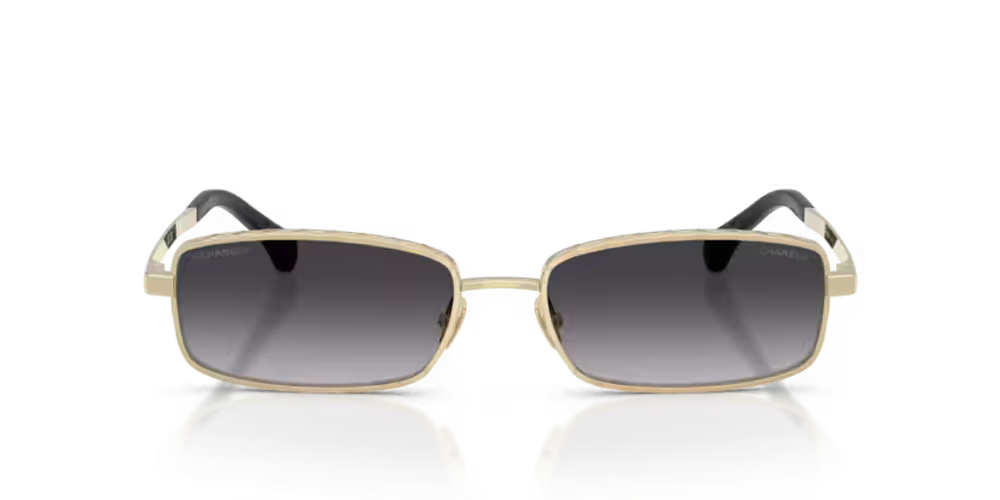 Chanel Eyewear CH4295 Rectangle-Frame Sunglasses — Gold