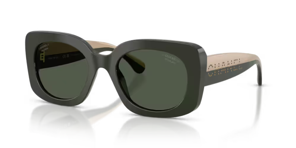 Chanel Eyewear CH5563B Squared-Frame Sunglasses — Dark Green