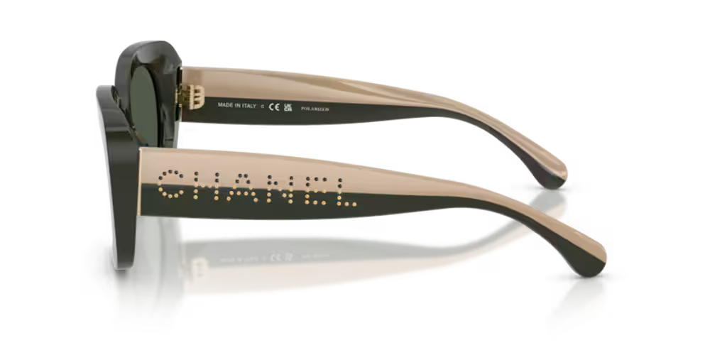 Chanel Eyewear CH5563B Squared-Frame Sunglasses — Dark Green