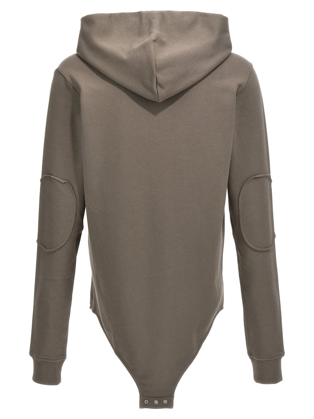 Rick Owens Embroidered Logo Cotton Bodysuit — Taupe