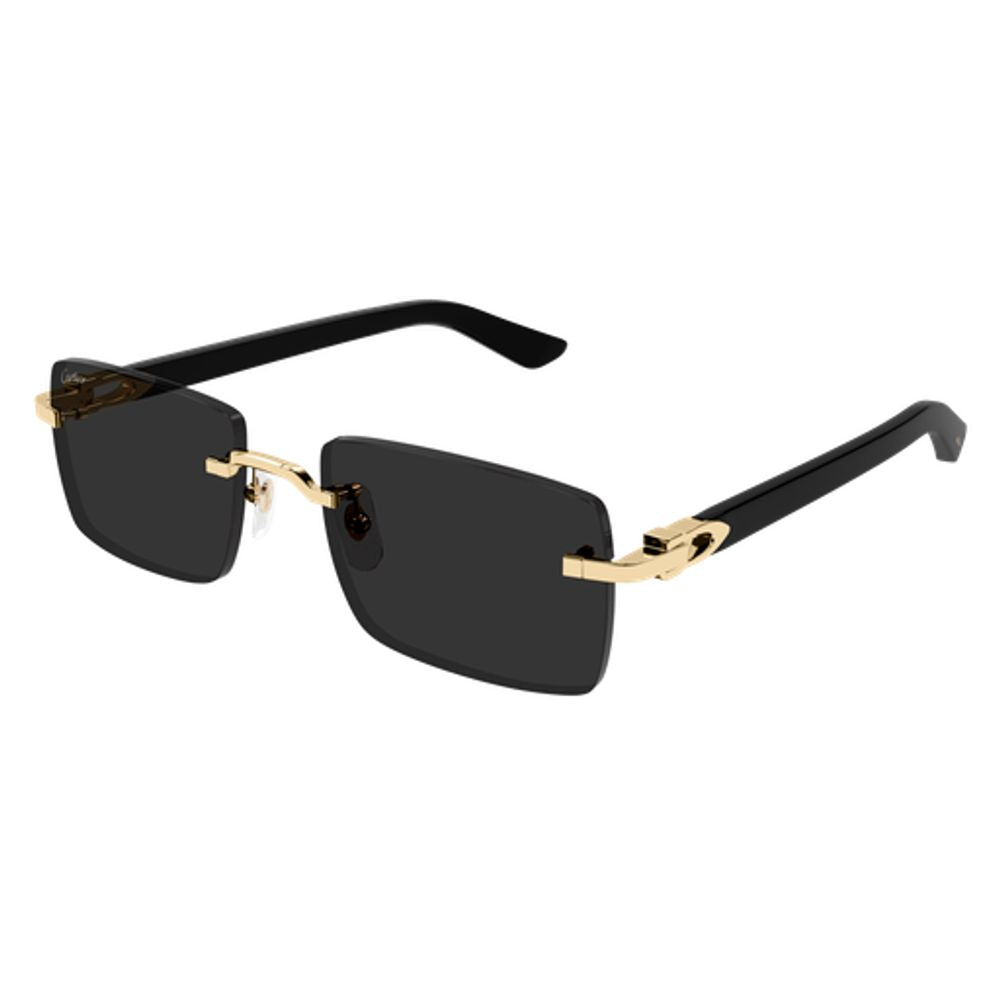 Cartier Eyewear CT0579S Rimless Gold-Tone Sunglasses — Black