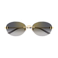 Cartier Eyewear CT0642SA Logo Oval-Frame Sunglasses — Gold