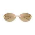 Cartier Eyewear CT0642SA002 Oval Rimless Sunglasses — Gold