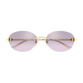 Cartier Eyewear CT0642SA003 Oval Rimless Sunglasses — Gold