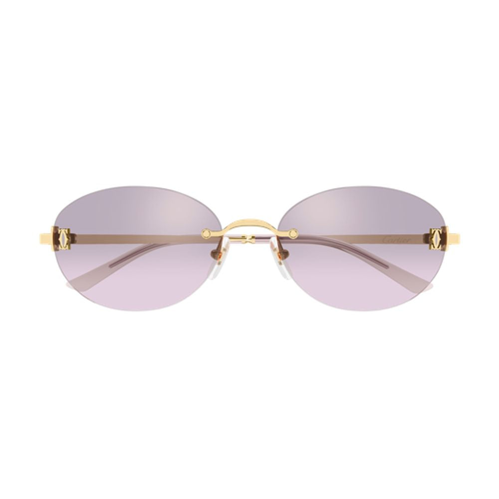 Cartier Eyewear CT0642SA003 Oval Rimless Sunglasses — Gold