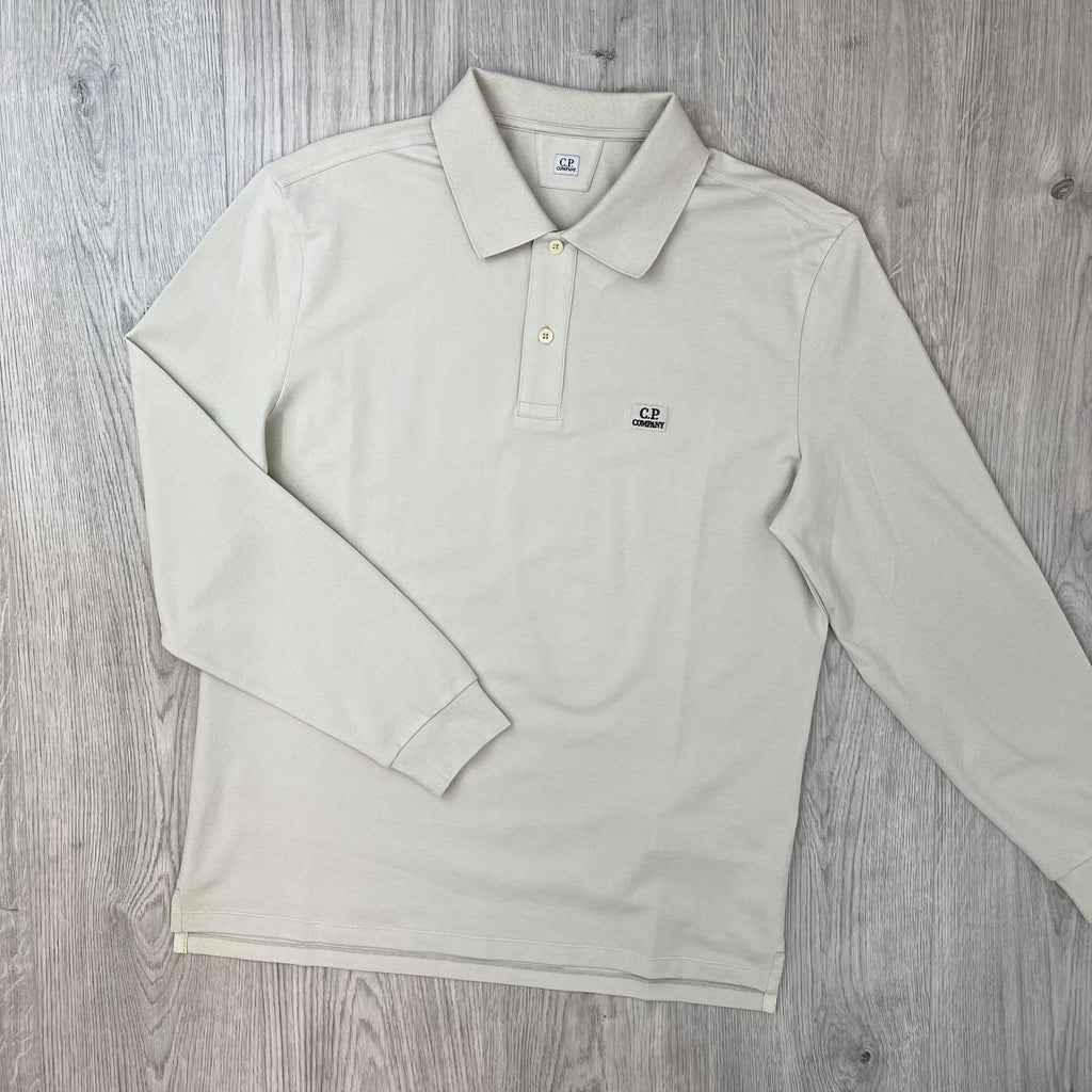 CP Company Piquet Polo Shirt - Silver Birch