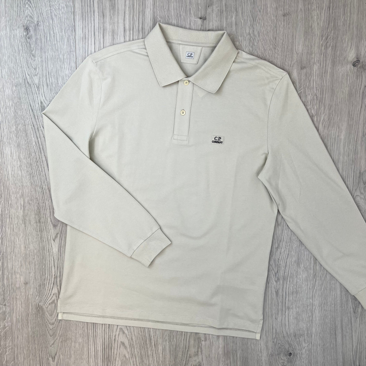 CP Company Piquet Polo Shirt - Silver Birch
