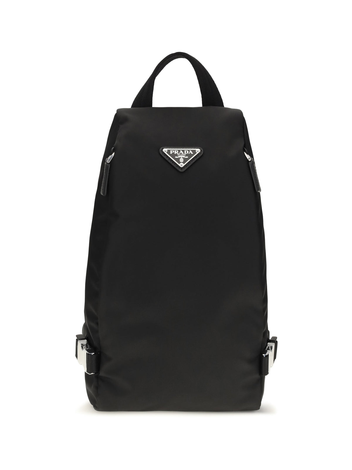 Prada Triangle Logo Backpack — Black