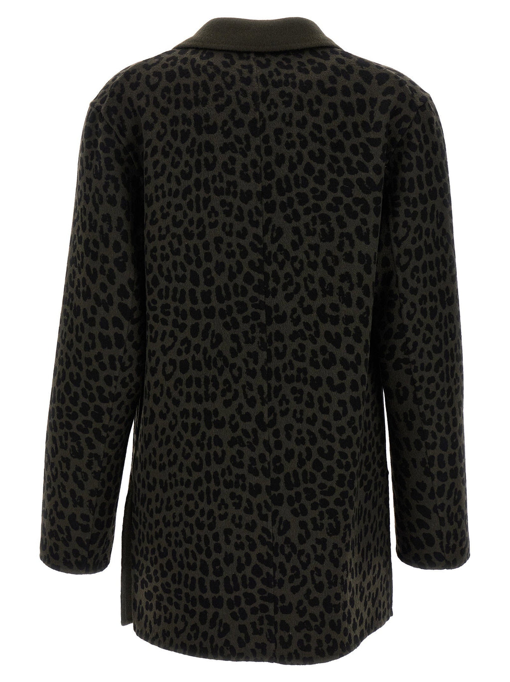 P.A.R.O.S.H. Leopard Print Wool Blazer — Black