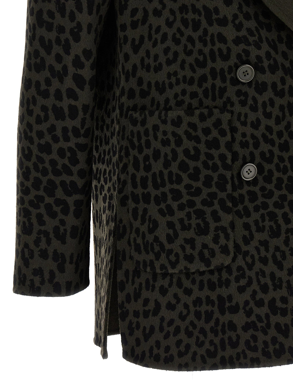P.A.R.O.S.H. Leopard Print Wool Blazer — Black