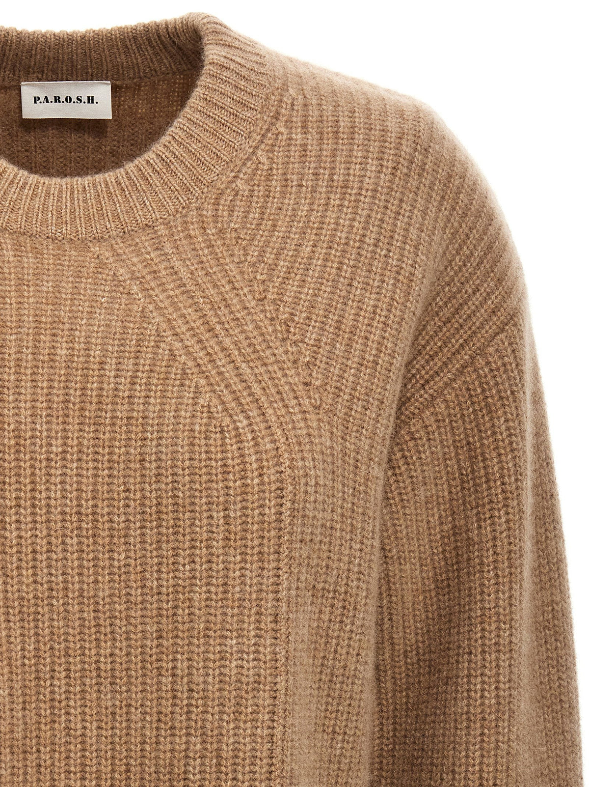 P.A.R.O.S.H. Cashmere Crewneck Sweater — Camel