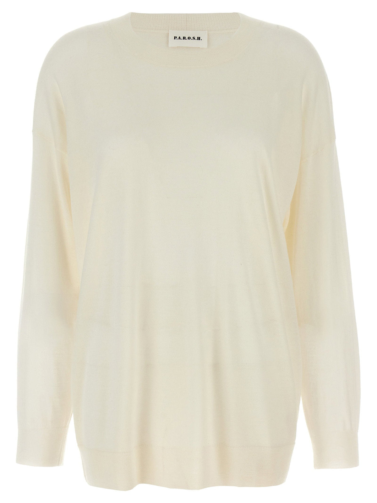 P.A.R.O.S.H. Wool Blend Crew-Neck Sweater — Cream