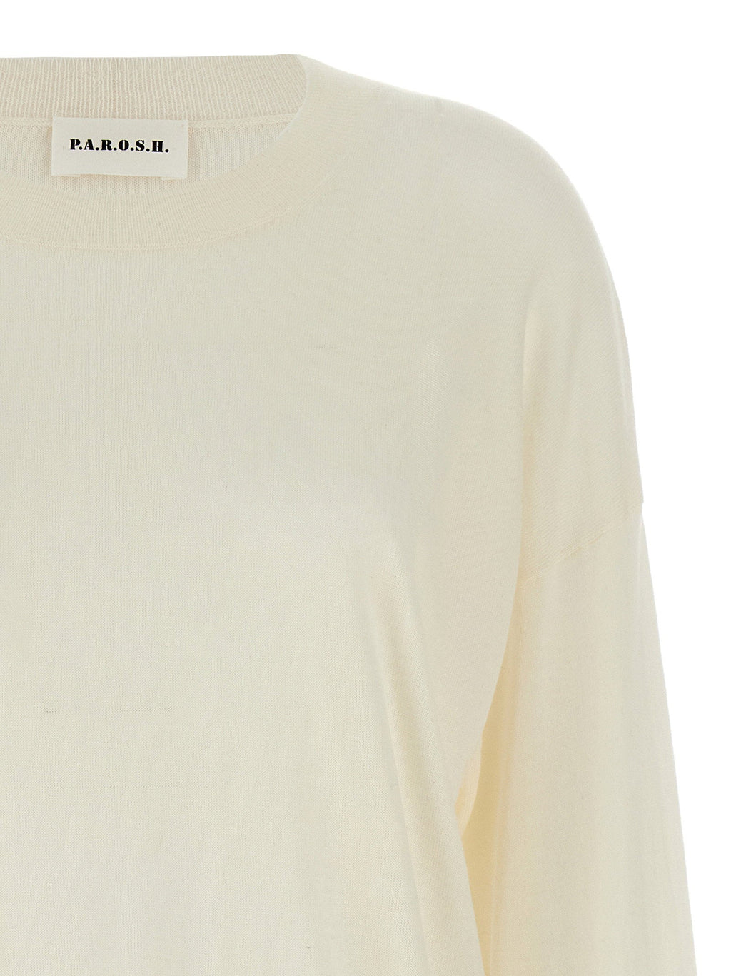 P.A.R.O.S.H. Wool Blend Crew-Neck Sweater — Cream