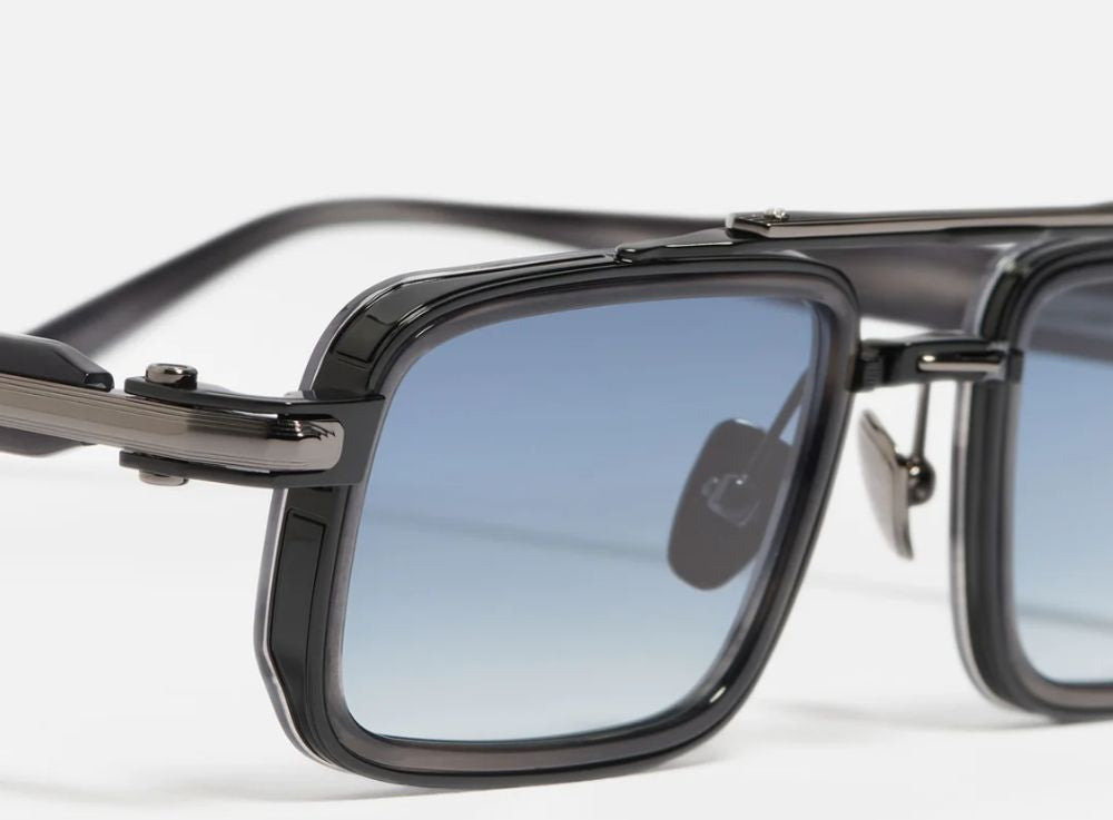 John Dalia DANEC426 Rectangle-Frame Sunglasses — Black