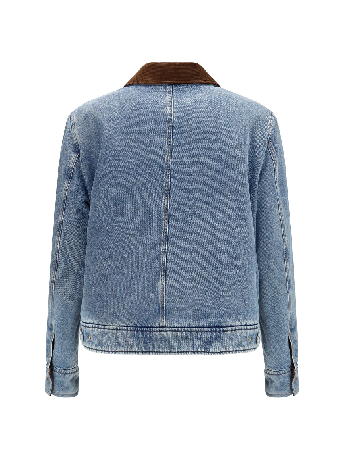 AMI Paris Denim with Corduroy Collar Jacket — Blue