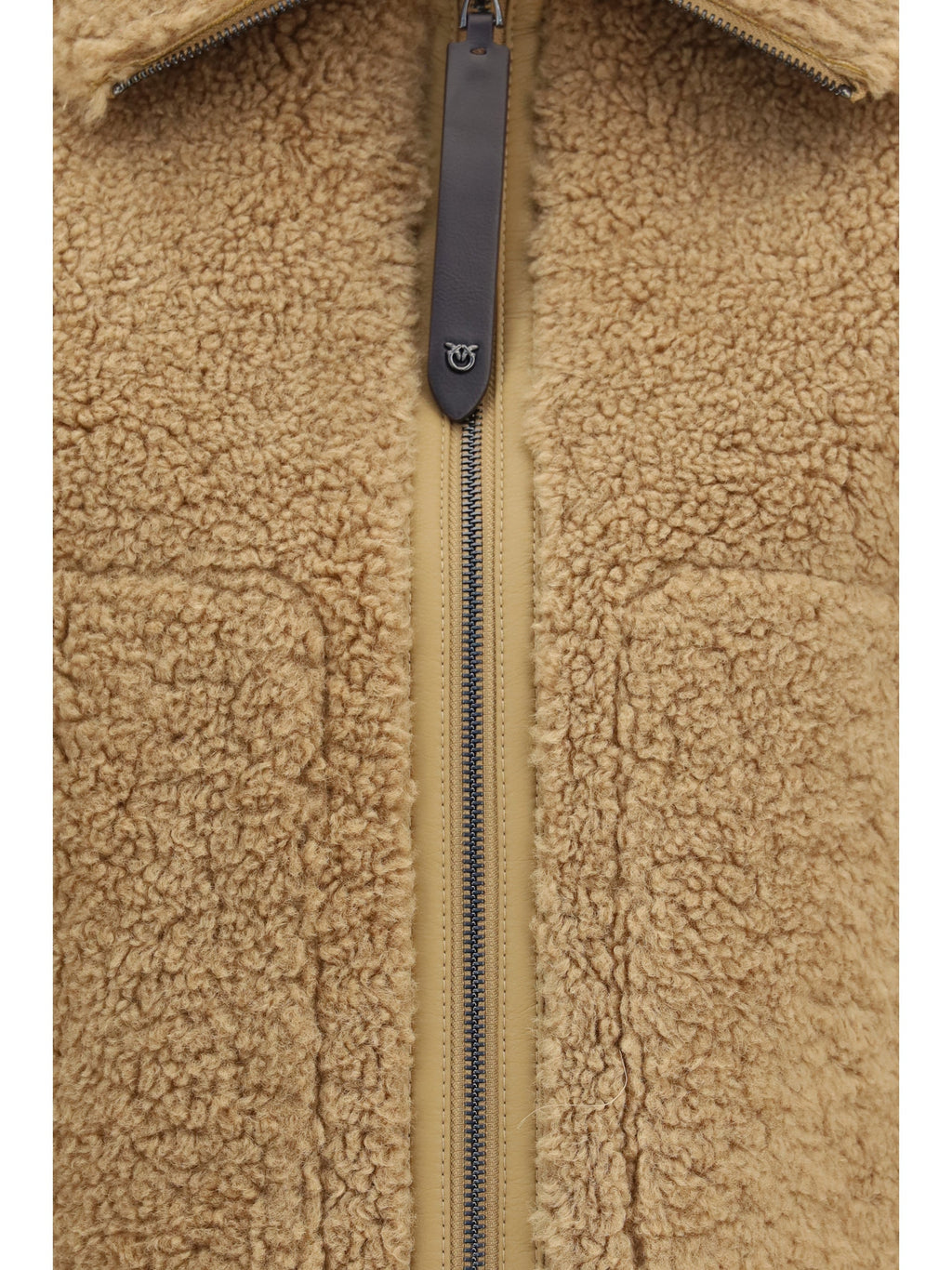 Pinko Eco Shearling Jacket — Beige