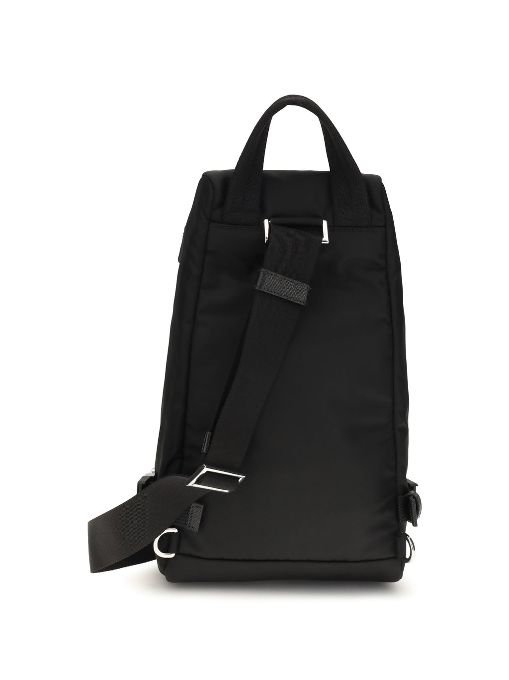 Prada Triangle Logo Backpack — Black