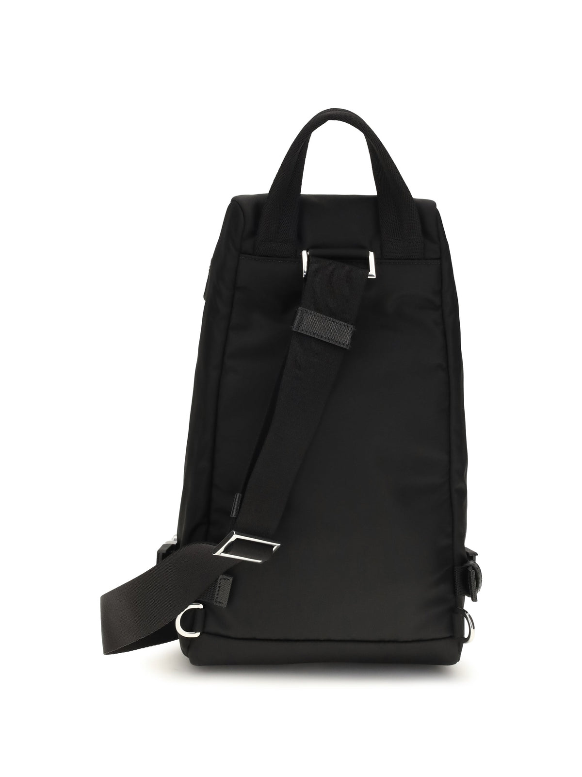 Prada Triangle Logo Backpack — Black