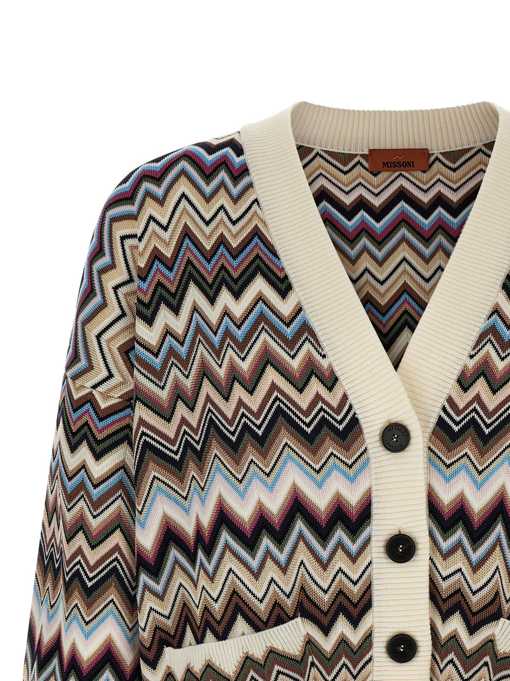 Missoni Multicolor Zigzag Knit Cardigan — Multicolor