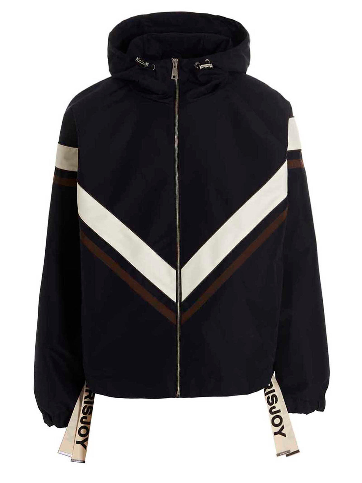 Khrisjoy Hooded Nylon Windbreaker Windbreaker Jacket — Black