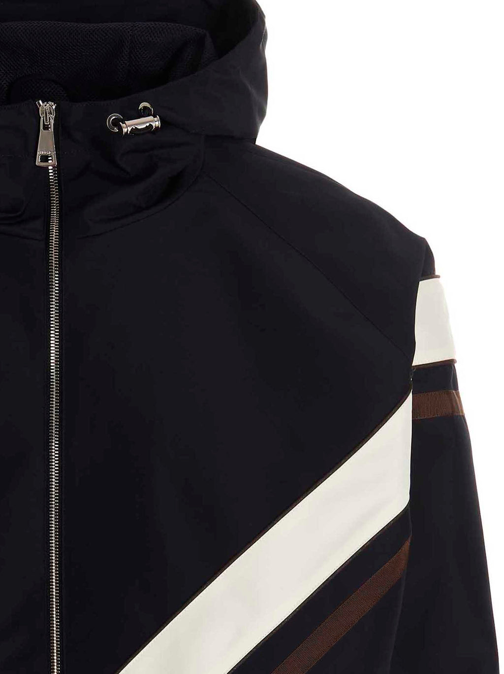 Khrisjoy Hooded Nylon Windbreaker Windbreaker Jacket — Black