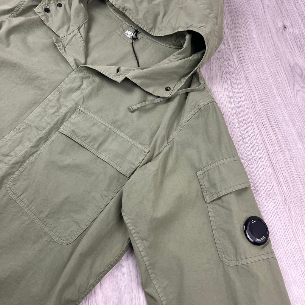 CP Company Hooded Overshirt - Green Banana