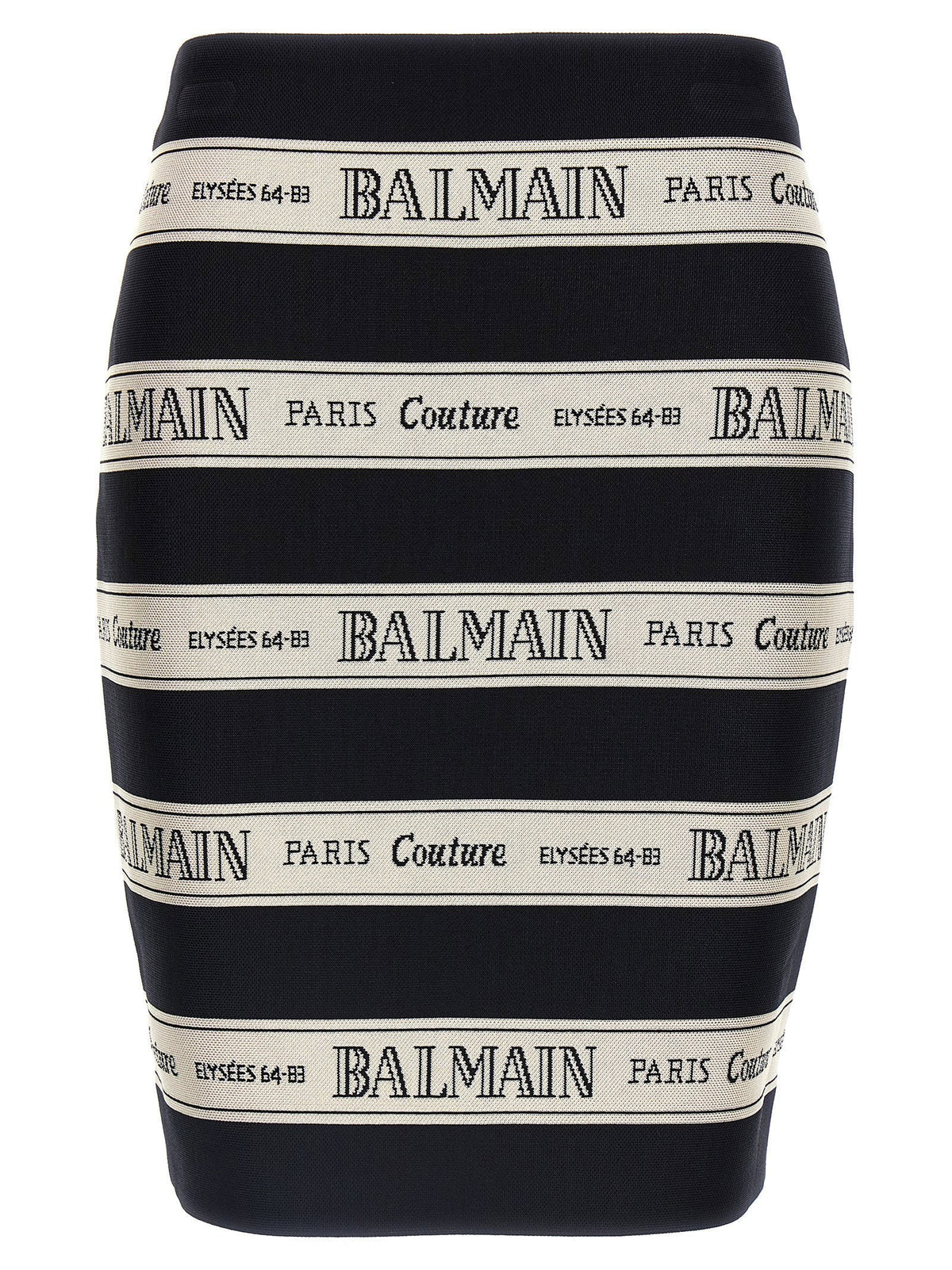 Balmain Nastro Balmain Jacquard Skirt — Black