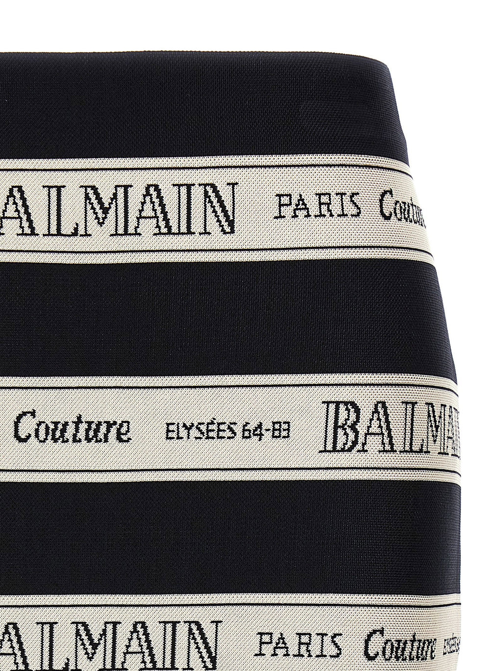 Balmain Nastro Balmain Jacquard Skirt — Black