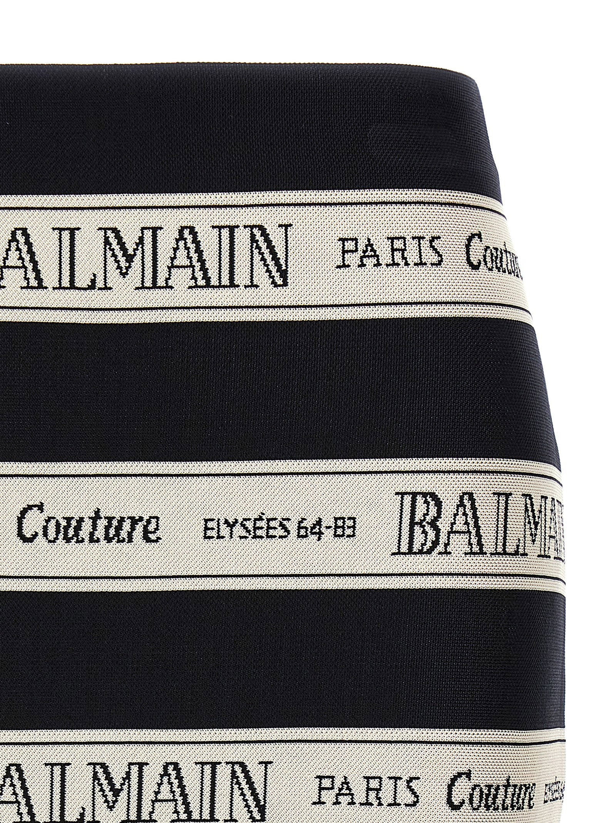 Balmain Nastro Balmain Jacquard Skirt — Black