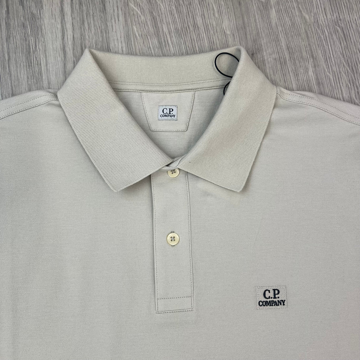 CP Company Piquet Polo Shirt - Silver Birch