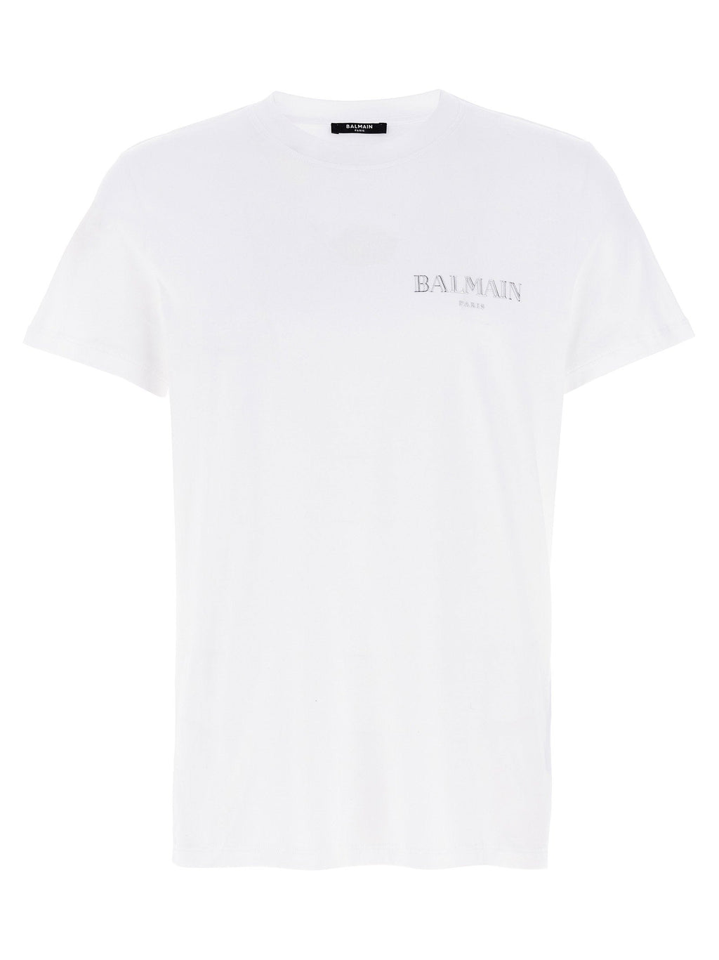 Balmain Logo-Embossed Organic Cotton T-Shirt — White