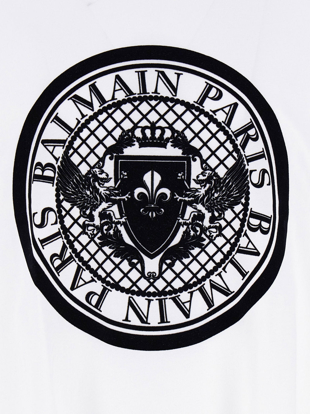 Balmain Embossed Velvet Logo T-shirt — White