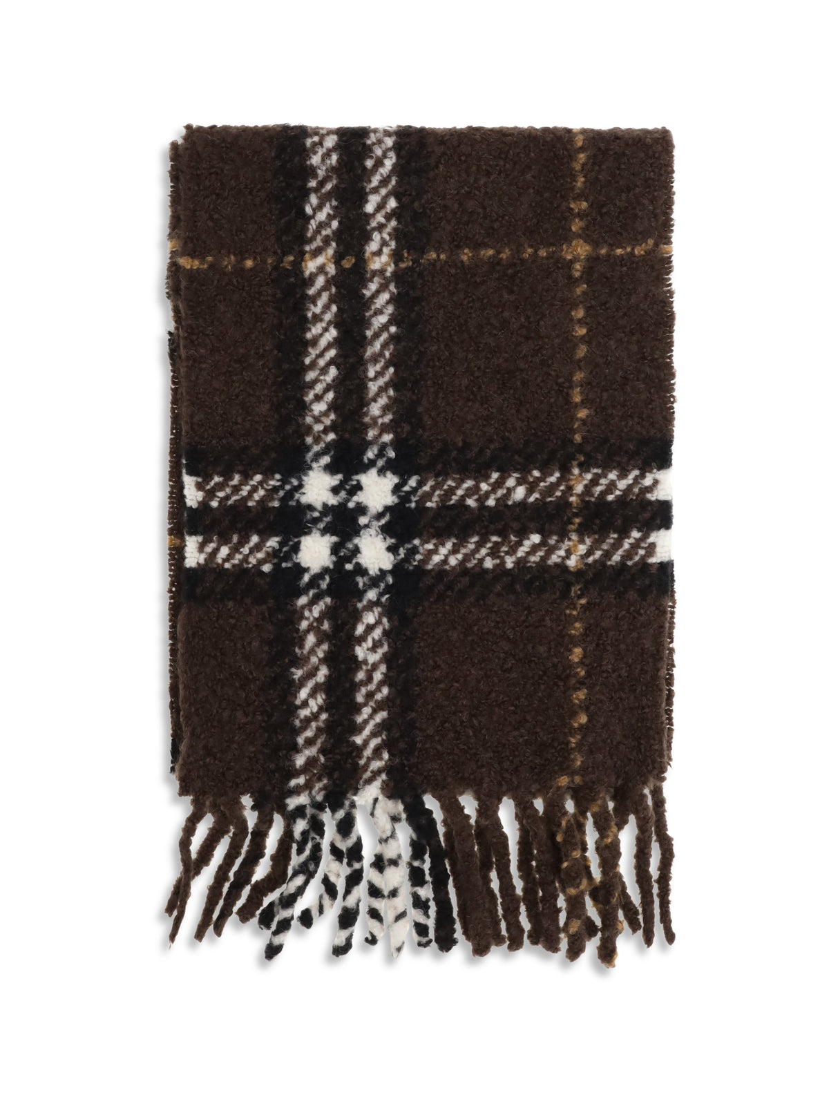 Burberry Alpaca and Wool-Blend Check Scarf — Brown